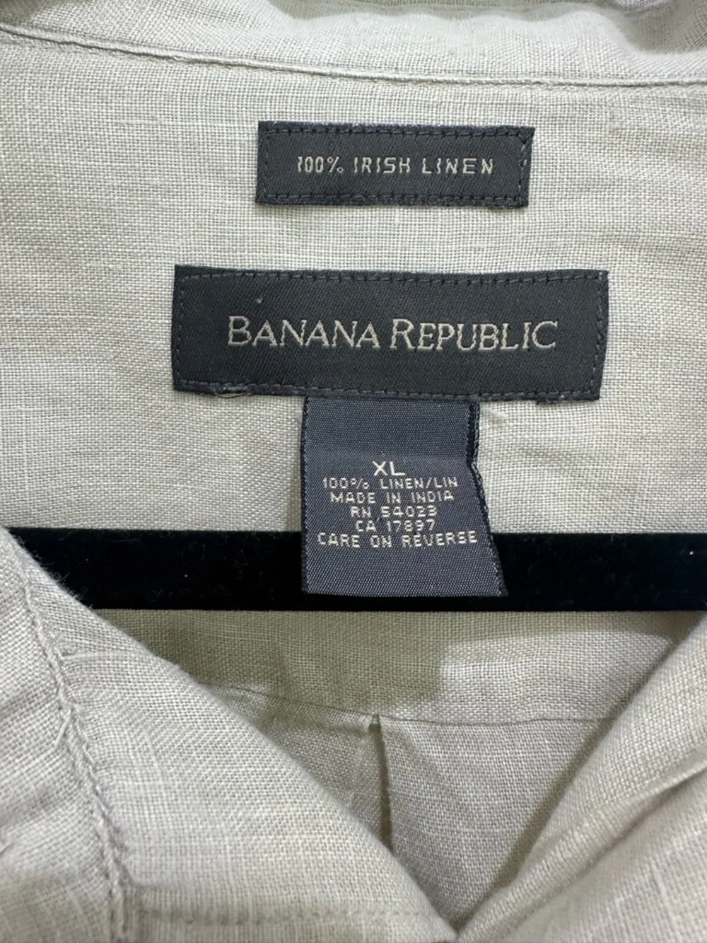 Banana Republic Men's Beige 100% Irish Linen Button-Up Shirt SZ XL